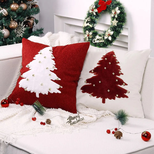 Capa para Almofada de Natal 45x45 para Sofá Bordado