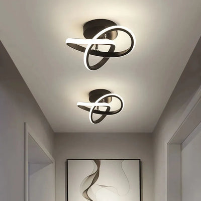 Luminária de Teto para Sala/Quarto/Cozinha em LED Espiral - Preta