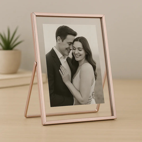 Porta-Retrato Personalizado de Vidro Chique Moderno - Rosa