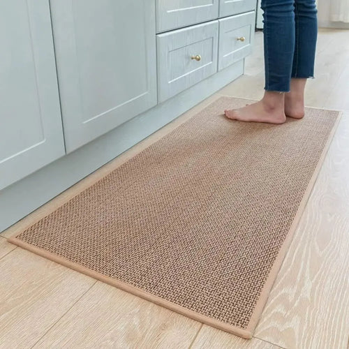 Tapete para Cozinha Antiderrapante Passadeira Absorvente - Bege
