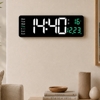 Relógio Digital de Parede Decorativo Moderno Verde