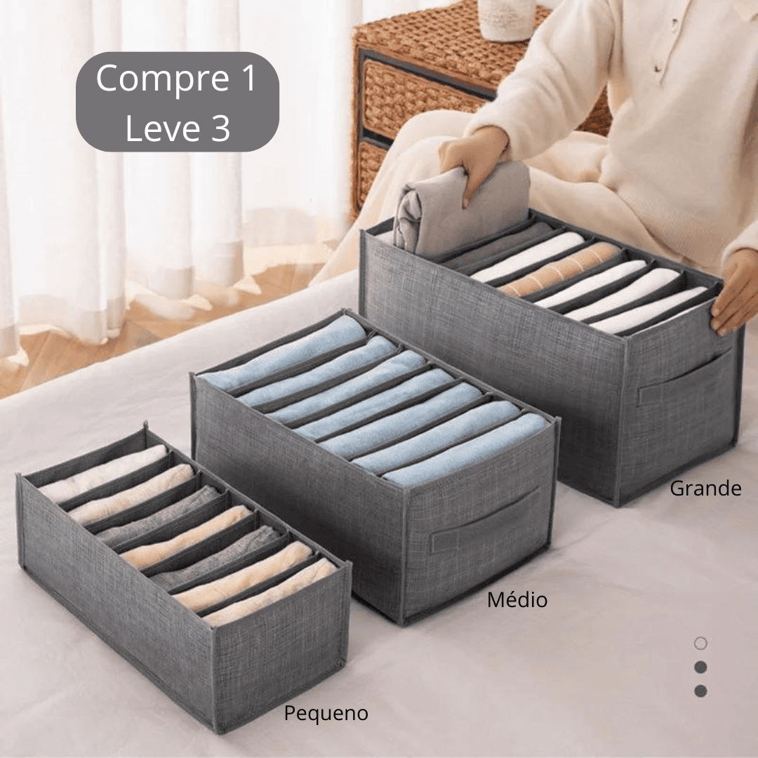 Organizador de Roupas Dobrável para Guarda-Roupa - Compre 1, LEVE 3