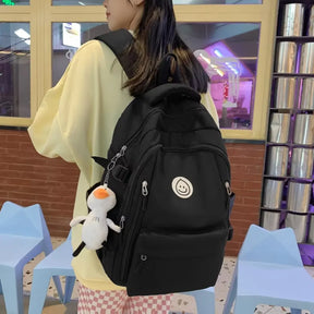 Mochila Escolar Feminina Preta Juvenil Grande para Faculdade