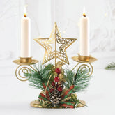 Castiçal de Vela para Natal de Luxo - Decoração Natalina de Mesa