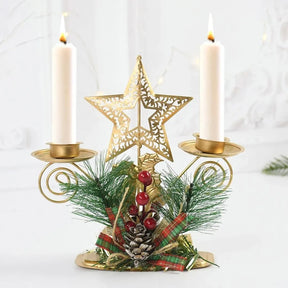 Castiçal de Vela para Natal de Luxo - Decoração Natalina de Mesa