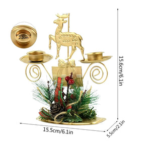 Castiçal de Vela para Natal de Luxo - Decoração Natalina de Mesa