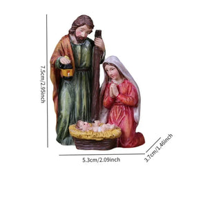 Presépio de Natal Completo em Resina - Decoração de Mesa Natalina