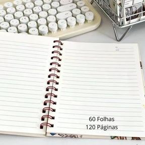 Caderno Universitário/Escolar A5 em Espiral Médio - Animais
