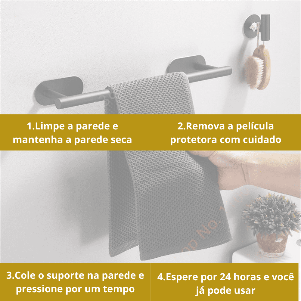 Suporte para Toalha Banheiro Moderno Decoração - Chique Home