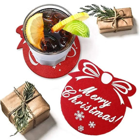 Porta-Copos para Natal Redondo - Decoração de Mesa Natalina