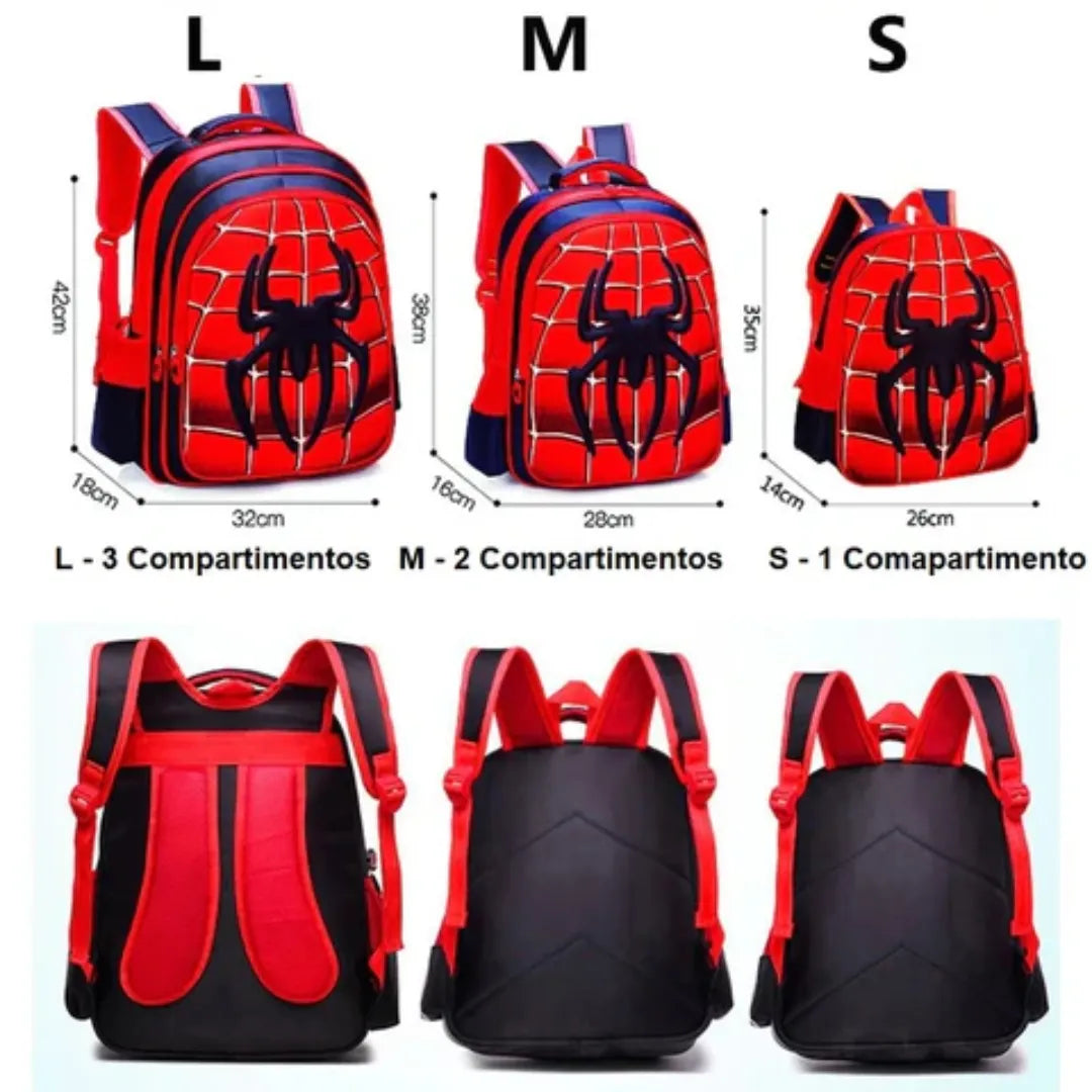 Mochila do Homem Aranha 3D Infantil Escolar