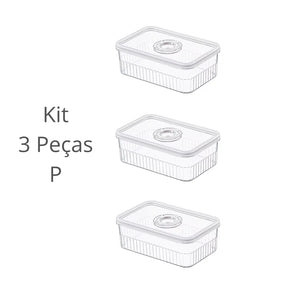 Kit 3 Organizador de Geladeira Com Tampa - Organizadores de Cozinha