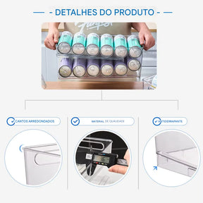 Organizador de Latas para Geladeira Automático - Organizadores de Cozinha