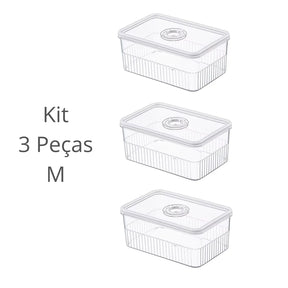 Kit 3 Organizador de Geladeira Com Tampa - Organizadores de Cozinha