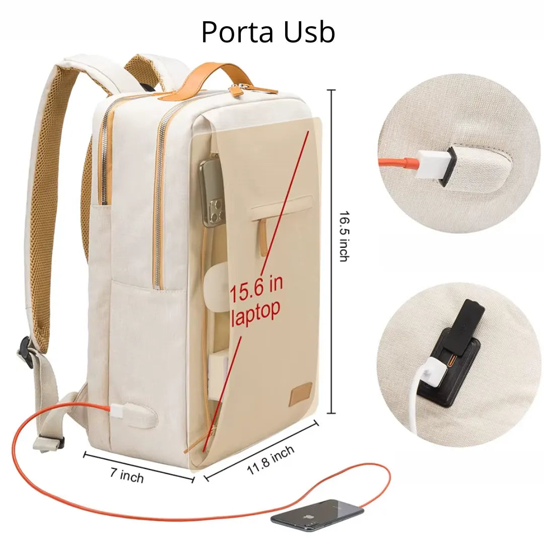 Mochila para Notebook Feminina Executiva Compacta C/ Porta USB