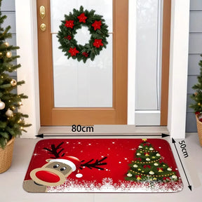 Tapete/Capacho de Natal para Entrada/Cozinha/Banheiro - Rena