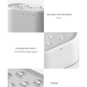 Umidificador de Ar Para Quarto Ultrassônico de Ambiente Portátil - 7 Bicos