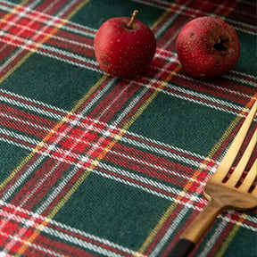 Toalha de Mesa para Natal Retangular Impermeável Quadriculada Decoração