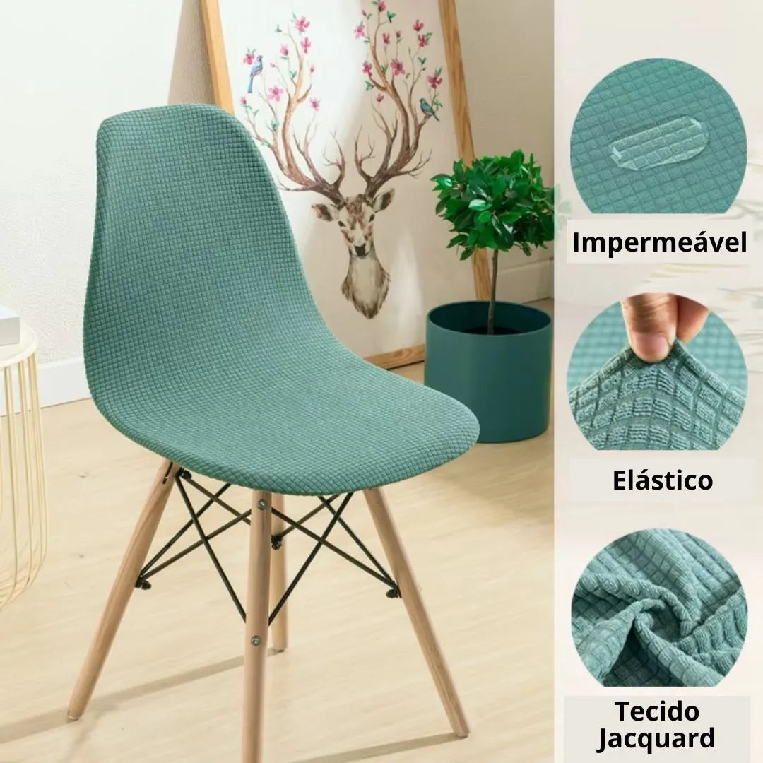 Capa para Cadeira Eames Eiffel Impermeável verde lisa Decorativa