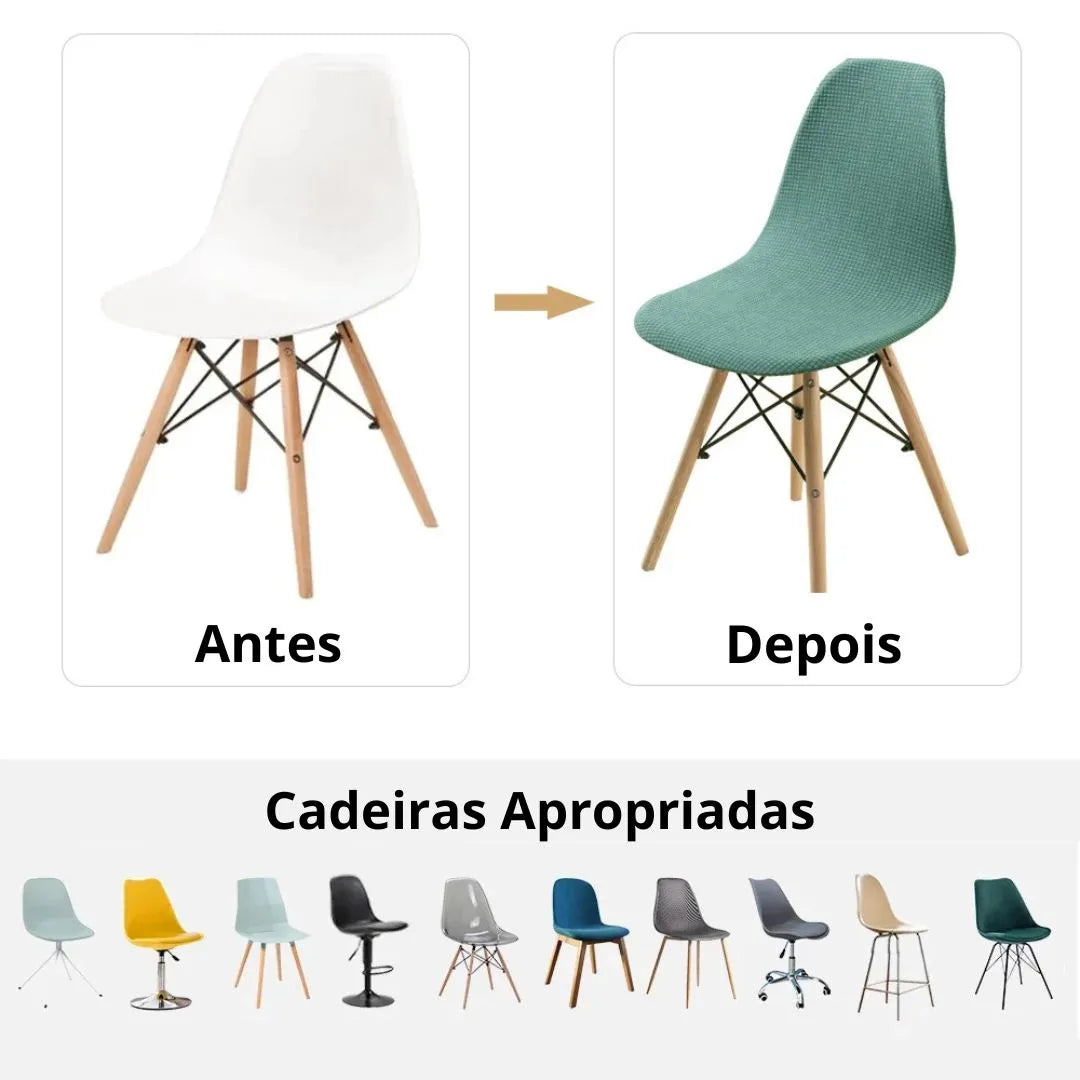 Capa para Cadeira Eames Eiffel Impermeável verde lisa Decorativa