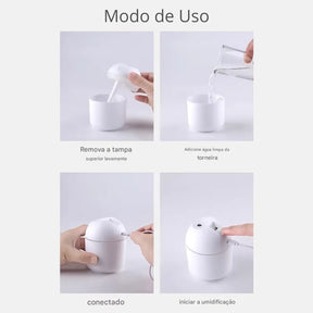 Umidificador de Ar Para Quarto Ultrassônico Portátil de Ambiente