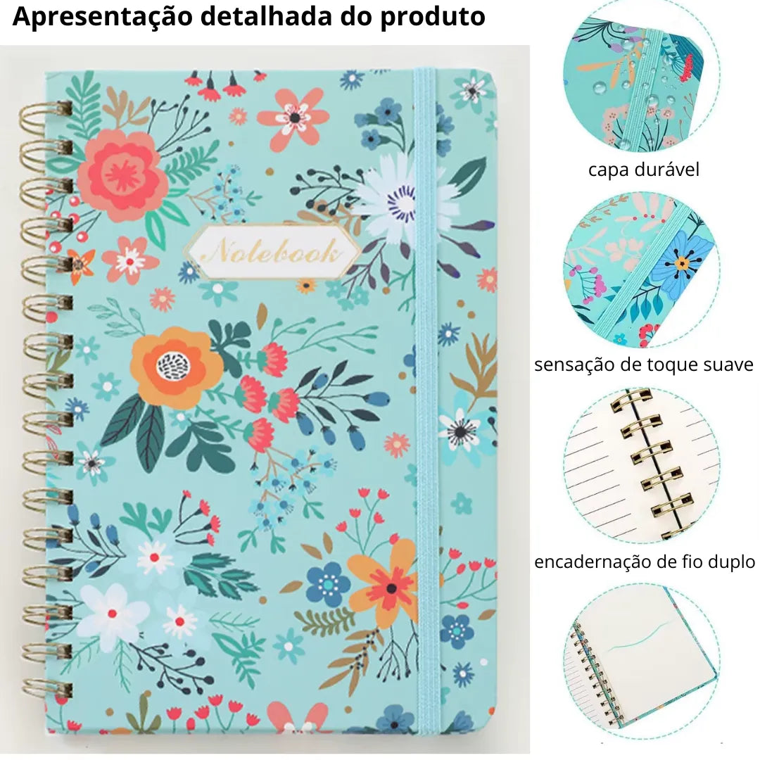 Caderno Universitário/Escolar A5 em Espiral Feminino