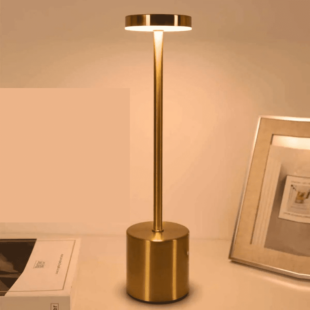 Abajur Luminária de Mesa LED Touch para Quarto Sala dourado