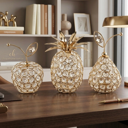 Adorno Decorativo de Frutas Cristal Moderno - Decoração