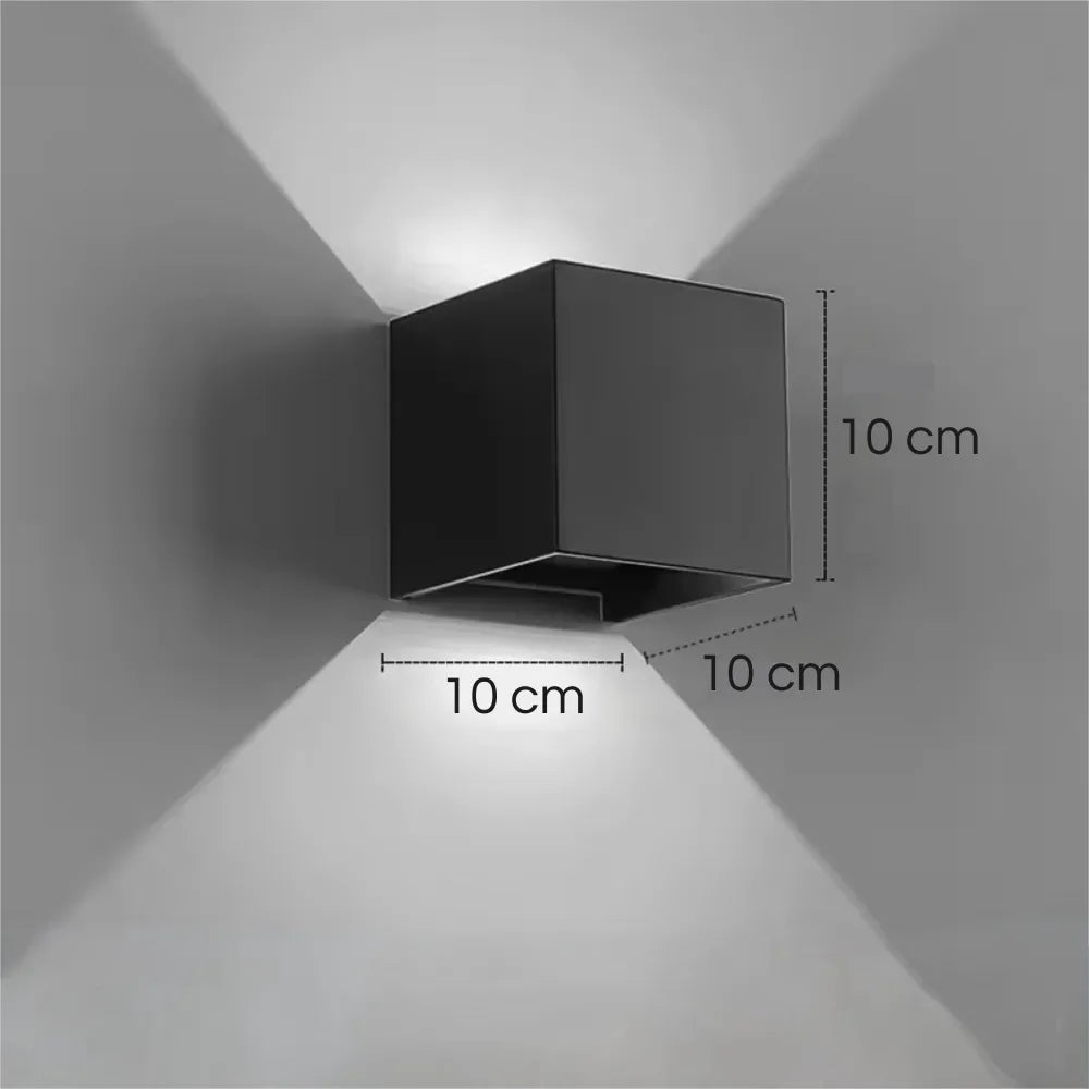 Arandela de Parede Externa/Interna Luminária LED Quadrada Preta 