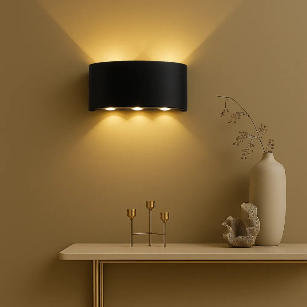 Arandela de Parede Externa/Interna Luminária LED preto