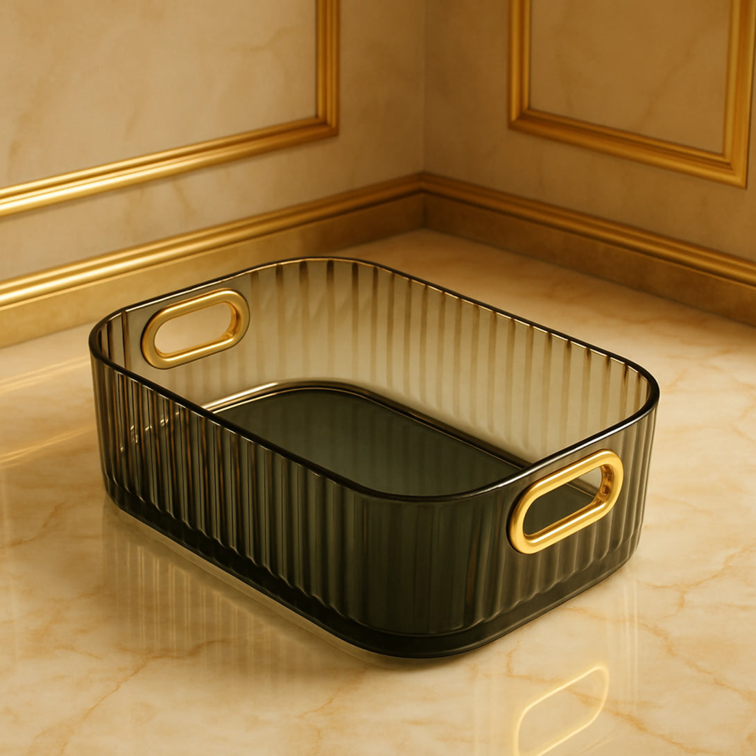 Bandeja para Banheiro Decorativa Espelhada Organizadora verde