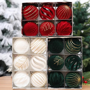Bolas de Natal Branca/Vermelha/Verde para Árvore Kit 6 Unidades
