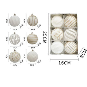Bolas de Natal Branca para Árvore Kit com 6 Unidades