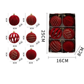 Bolas de Natal Vermelha para Árvore Kit com 6 Unidades