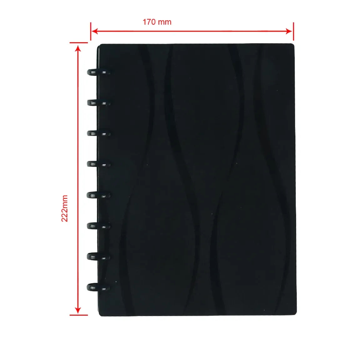 Caderno Inteligente Smart Médio A5 Preto de Disco Reposicionável 