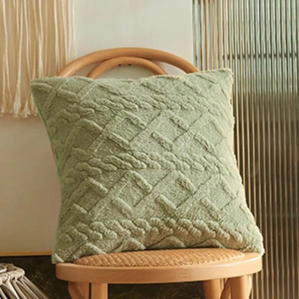 Capa de Almofada de Trico 45x45 para Sofá Decorativa de Luxo verde