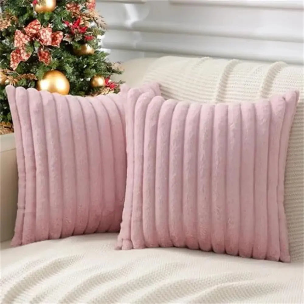 Capa de Almofada de croche trico 45x45 para Sofá rosa Decorativas luxo Listrada Lisa 