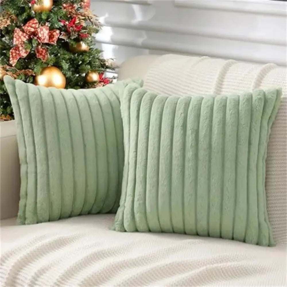 Capa de Almofada de croche trico 45x45 para Sofá verde Decorativas luxo Listrada Lisa 