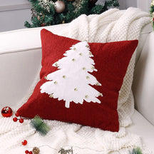 Capa para Almofada de Natal 45x45 Natalina para Sofá Bordado Vermelha