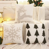 Capa para Almofada de Natal 45x45 Natalino para Sofá Neve Bordado