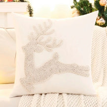 Capa para Almofada de Natal 45x45 Natalino para Sofá Neve Bordado