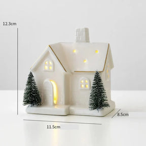 Casinha Decorada de Natal Iluminada Decoração Natalina Mesa