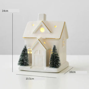 Casinha Decorada de Natal Iluminada Decoração Natalina Mesa