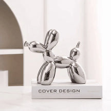 Escultura Decorativa Cachorro Balao Decoracao prata prateado balloon dog