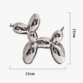 Escultura Decorativa Cachorro Balao Decoracao prateado balloon dog