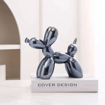 Escultura Decorativa Cachorro Balao Decoracao prateado balloon dog
