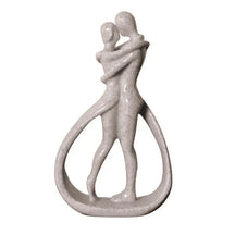 Escultura Decorativa Casal Estátua Decoração para Sala bege