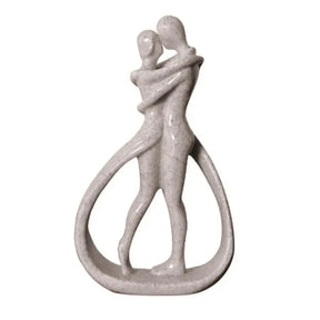 Escultura Decorativa Casal Estátua Decoração para Sala bege