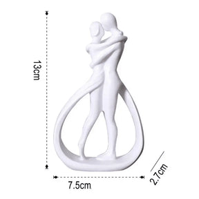 Escultura Decorativa Casal branco Decoracao para Sala Estatua
