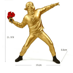 Escultura Decorativa Decoracao para Sala dourado O Apaixonado